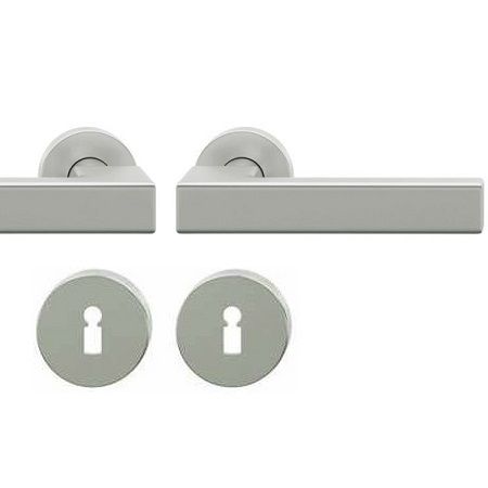 Handle set on round roses BB, door thickness 39-58 mm, aluminium F1