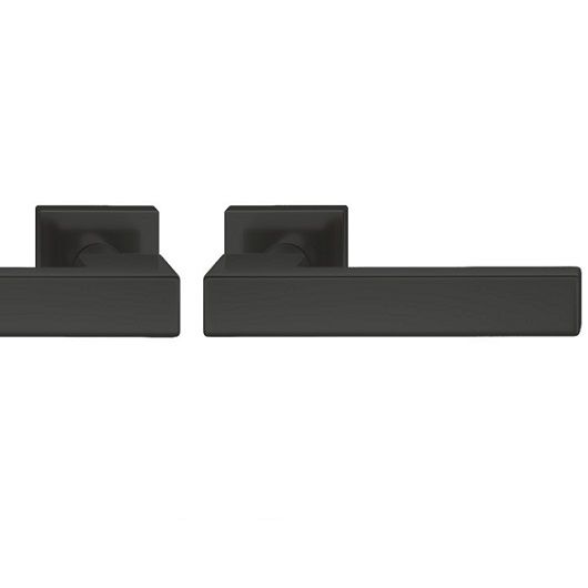 Handle set on angular roses BAC, aluminium black 0810