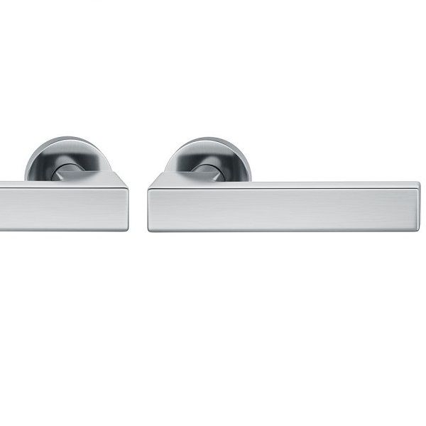 Handle set on round roses BAC, door thickness 39-58 mm, stainless steel matt