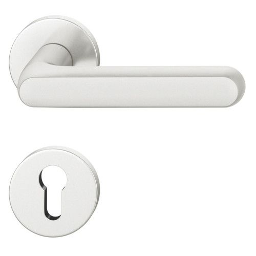 Handle set on round roses PZ, door thickness 39-58 mm, aluminium F1