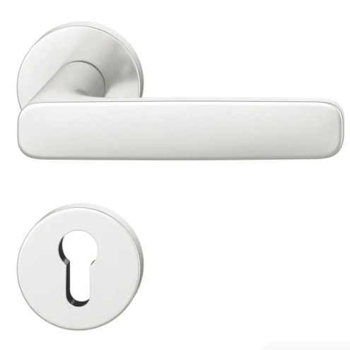 Handle set on round roses PZ, door thickness 39-58 mm, aluminium F1