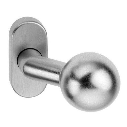 Door knob 2133 F (fireproof), fixed on oval rose, st.steel