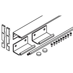 HAWA Concepta connector set 55 mm, length 560 mm, for external connection to the cabinet, anodized aluminum