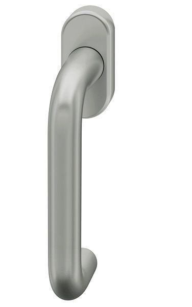 Window handle on oval rose, aluminium F1