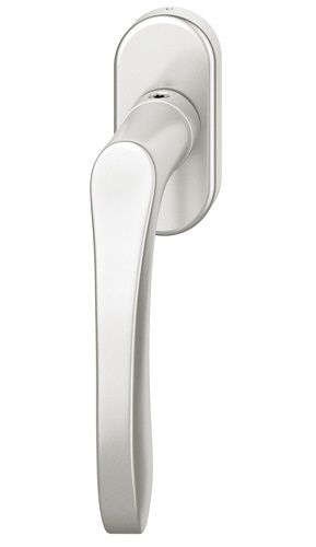 Window handle on oval rose, aluminium F1