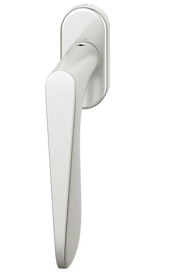 Window handle on oval rose, aluminium F1