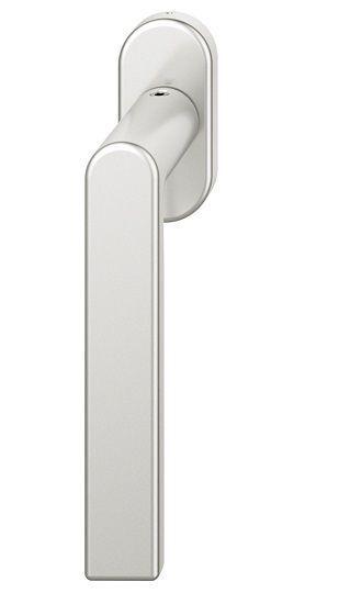 Window handle on oval rose, aluminium F1