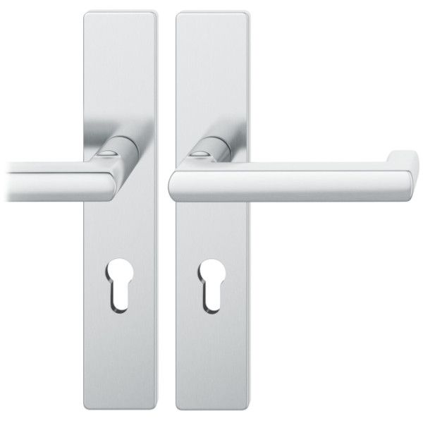 79 1031 Käepideme komplekt tagaplaatidega 72mm PZ  tuletõkkeustele, roostevaba teras, PAREM