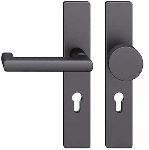 79 1031 Uksenupu komplekt tagaplaatidega 92mm PZ.,EI30, tuletõkkeustele, alumiinium must grain, VASAK