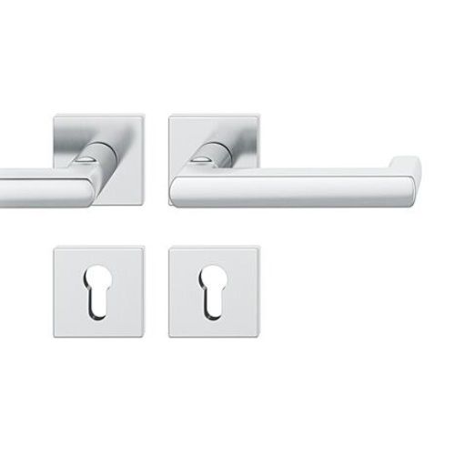 79 1031 Käepideme komplekt nelinurksetel rosetidel tuletõkkeustele, roostevaba teras