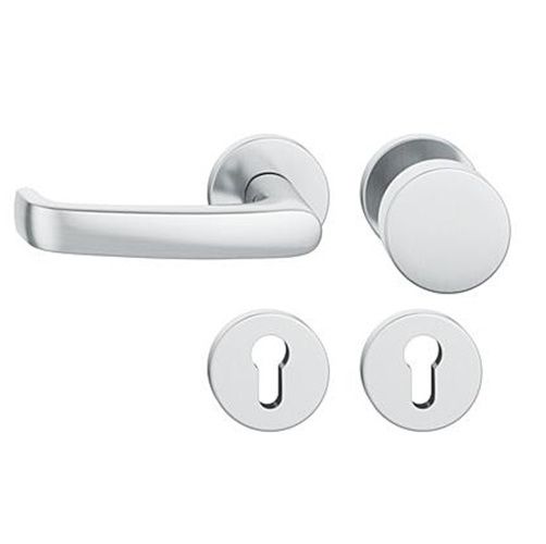 FSB 79 1045 door knob set with PZ round roses for fireproof emergency doors, stainless steel,LEFT