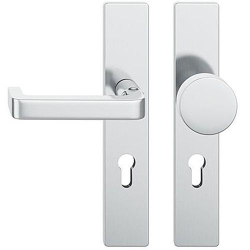 FSB 79 1134 door knob set with backplates for fireproof emergency doors, PZ 72mm, stainless steel,LEFT