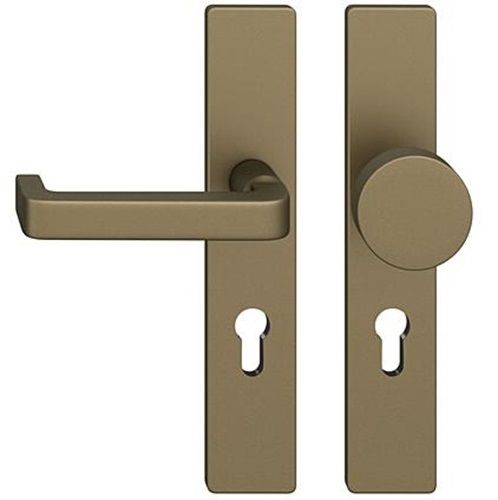 FSB 79 1134 door knob set with backplates for fireproof emergency doors, PZ 92mm, medium dark bronze S5,LEFT