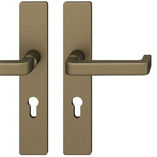 FSB 79 1134 handle set with backplates for fireproof emergency doors, PZ 72mm, medium dark bronze S5,RIGHT
