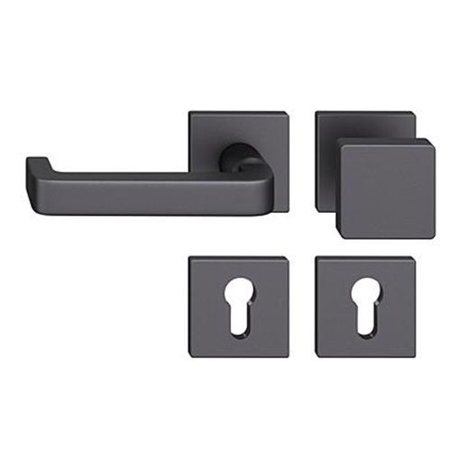 FSB 79 1134 door knob set with PZ square roses for fireproof emergency doors, matt black S8,LEFT