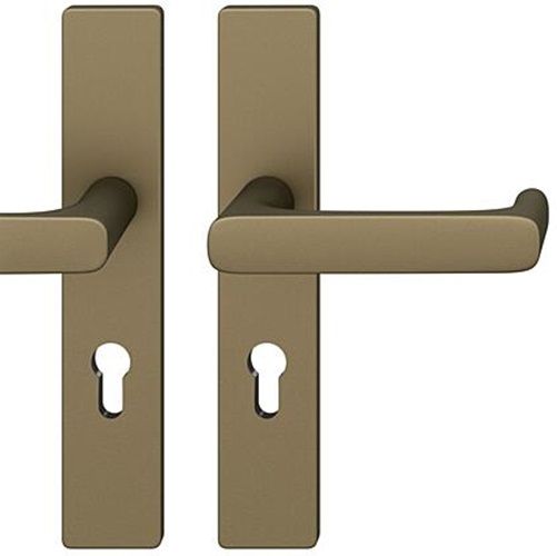 FSB 79 1290 handle set with backplates for fireproof emergency doors, PZ 72mm, medium dark bronze S5,RIGHT
