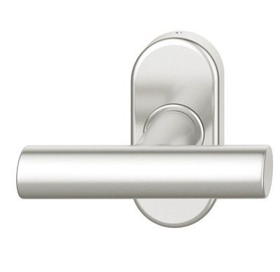 Window handle on oval rose, aluminium F1