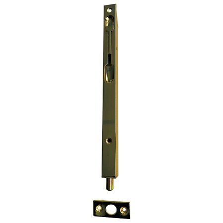 Flush bolt 400 mm, brass-plated