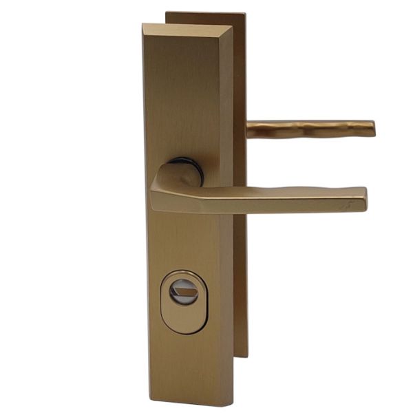 ALPHA turvaplaat komplekt käepide/käepide, silindrikilbiga, 8/92mm, DB 75-84mm, alumiiniumpronks t. F4