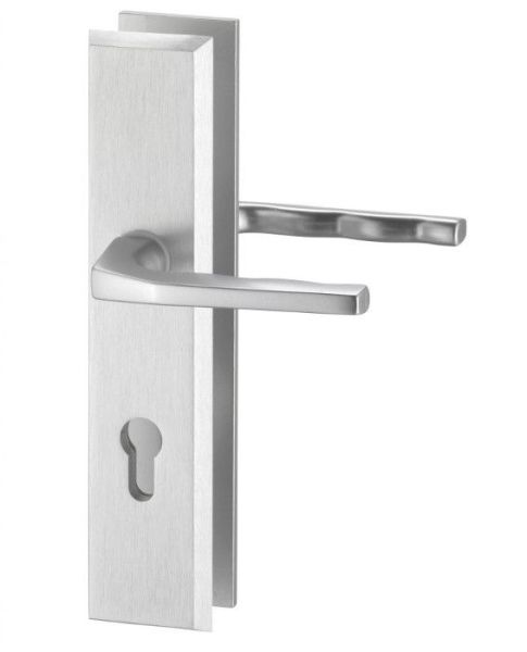 8771 ALPHA Security backplate set handle/handle 8/72mm, door thickness 75-84mm, aluminium F1