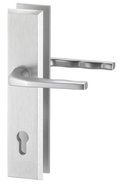 8775 ALPHA Security backplate set handle/handle PZ 8/92mm, door thickness 65-74 mm, alum.F1