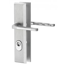 ALPHA turvaplaat komplekt käepide/käepide, silindrikilbiga, 8/92mm, ukse paksus 85-95mm, alumiinium, naturaalne t. F1