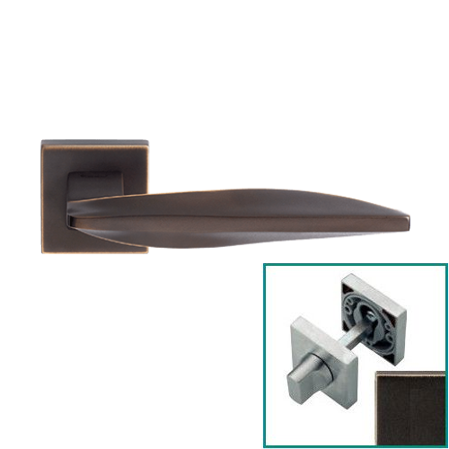 AQUA handle/rose WC set., matt bronze