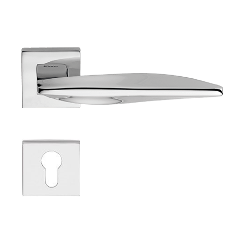 AQUA handle/rose PZ set., polished chrome