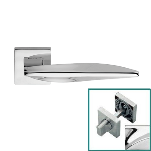 AQUA handle/rose WC set., polished chrome