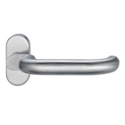 Fire-proof handle for framed panic doors ARES 143 FS on oval rose, 9 mm, stainless steel