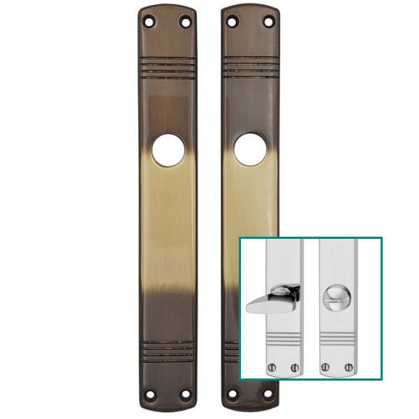 Paar lingiplaati 8067 WC 78 mm, vanandatud messingist.