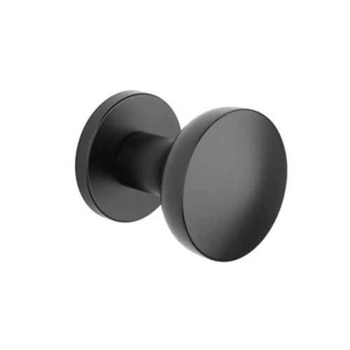 Doorknob ORTICA, inactive, one-sided fastening,, rose Ø 52mm, thickness 7mm, black