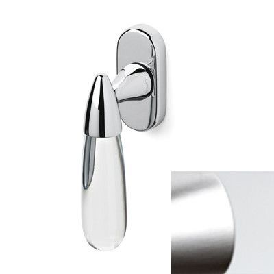 Window handle AURORA K164, brass chrome-plated, satin + matt glass (6M)