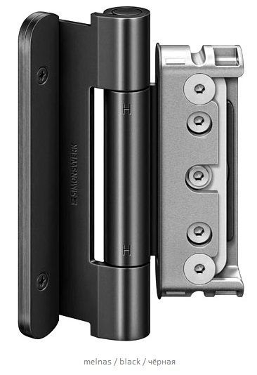 Entrance door hinges (3 hingeds) BAKA Protect 4010 3D FD MSTS, RAL9005 black