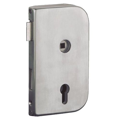 Glass door lock BARCELONA-R, stainless steel, LEFT