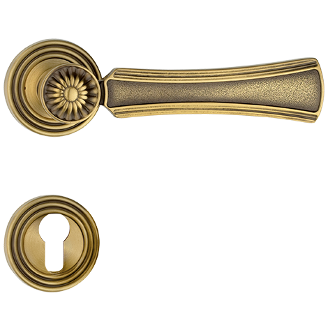 DAISY handle set with roses 112 PZ, patine matt