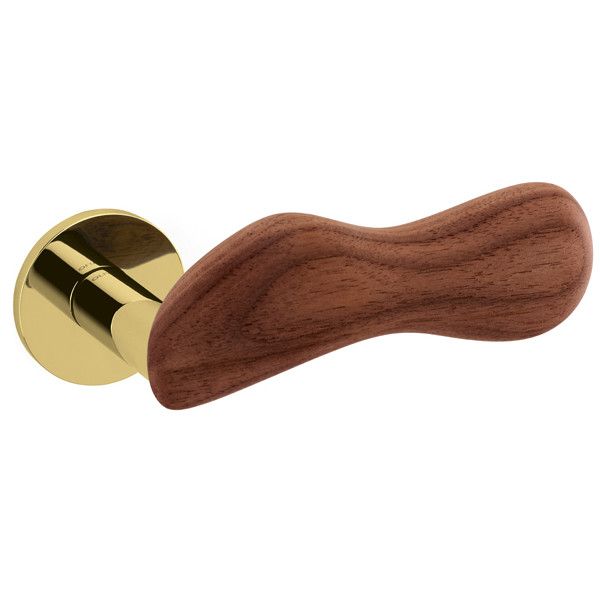 CHELSEA LEGNO M232B handle/rose set BAC, gold tone PVD, polished + walnut