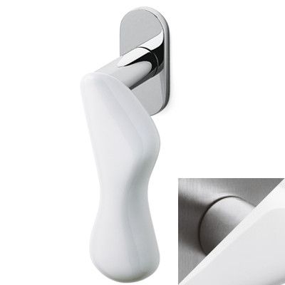 Window handle CHELSEA PORCELLANA K232B, brass chrome-plated, satin + white porcelain (MB)