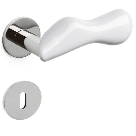 CHELSEA handle/rose set. BB, rose 5 mm, chrome/white porcelain