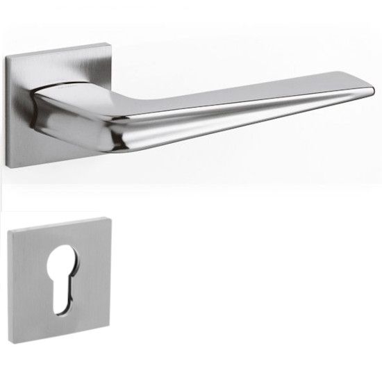 CHEVRON käepide/roseti komplekt messingist PZ, matt kroomitud messingist