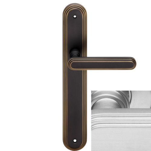 CHIC handle set with long backplates BAC, matt chrome
