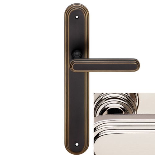 CHIC handle set with long backplates BAC, polished nickel