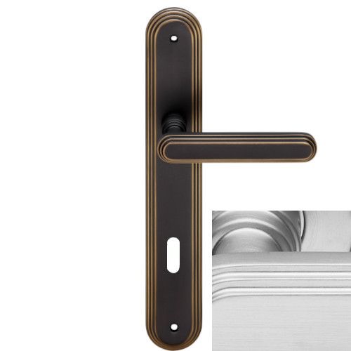 CHIC handle set with long backplates BB, matt chrome