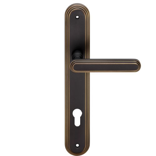 CHIC handle set with long backplates PZ, matt bronze