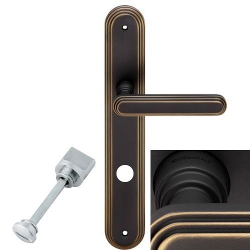 CHIC handle set with long backplates WC 233NT, matt bronze