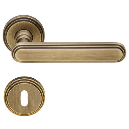 CHIC handle set with roses 004 BB, patine matt