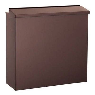 Letterbox CHICAGO for fence, 360x353x135mm, brown