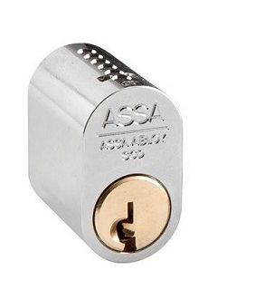ASSA cylinder 1301 one-sided, exterior, 3 keys, chrome-plated polished