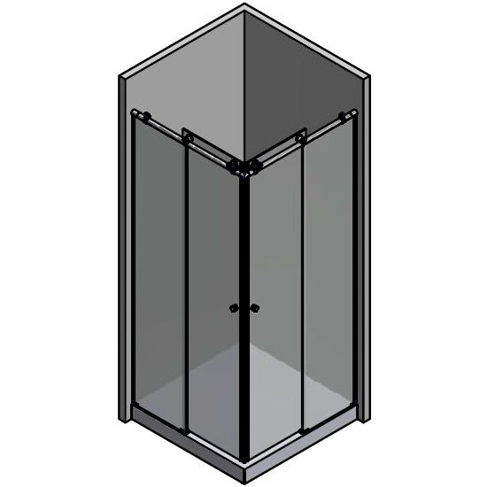 COLETTE liugursüsteem nurgadušikabiinile 900x900mm, U-profiiliga seinaga ühendamiseks, matt roostevaba.