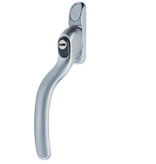 Connoisseur window handle, 55mm, hx-satin, LEFT
